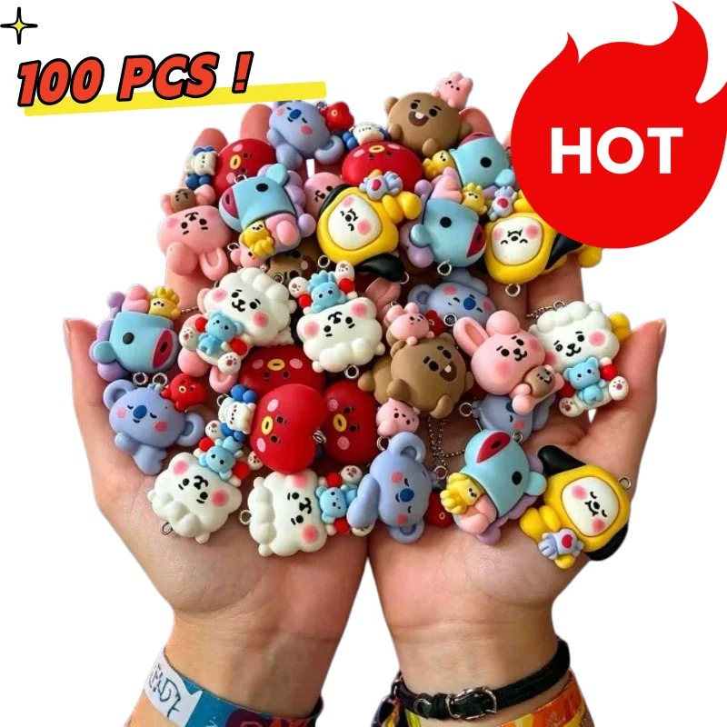Phone Accessories Jewelry - 7 adet BT21 Reçine Karikatür Figür