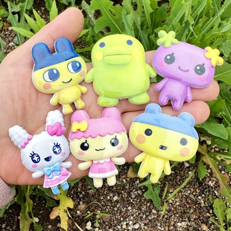 Phone Accessories Jewelry - 45mm Karikatür Tamagotchi çift taraflı baskılı
