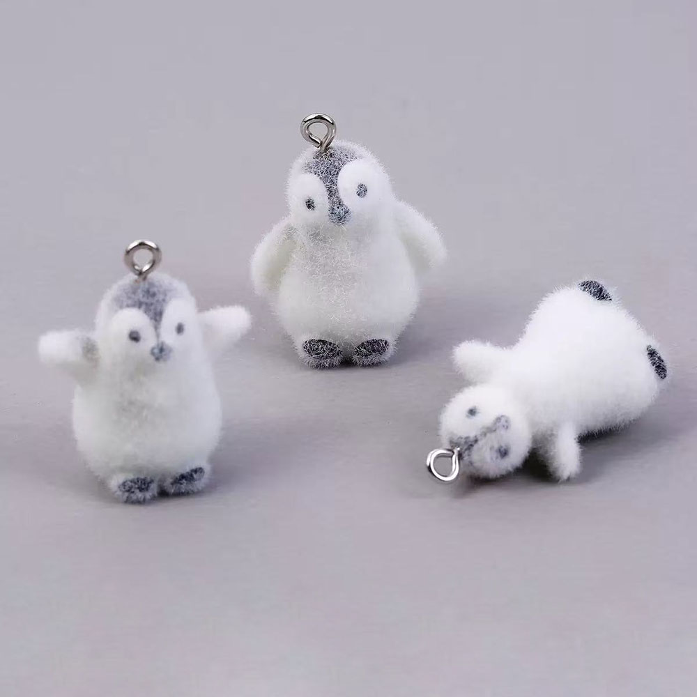 Phone Accessories Jewelry - 5 adet floklu küçük penguen reçine
