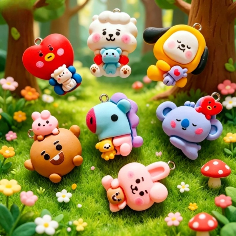 7 adet BT21 Reçine Karikatür F - Phone Accessories Jewelry incelemesi ve fiyatı